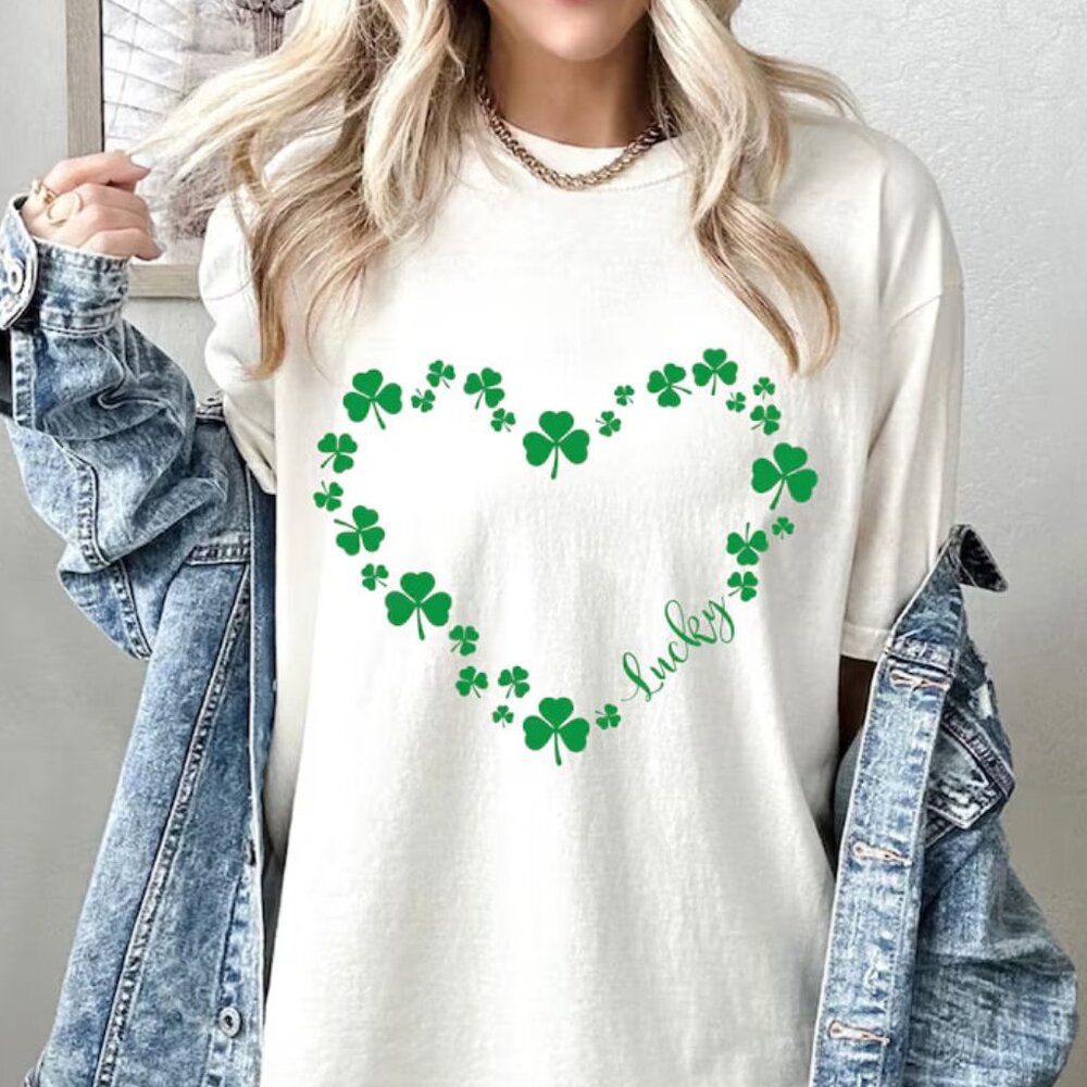Lucky Clover Graphic Shirt, Lucky Tee, St Patricks Day Gift Shirt